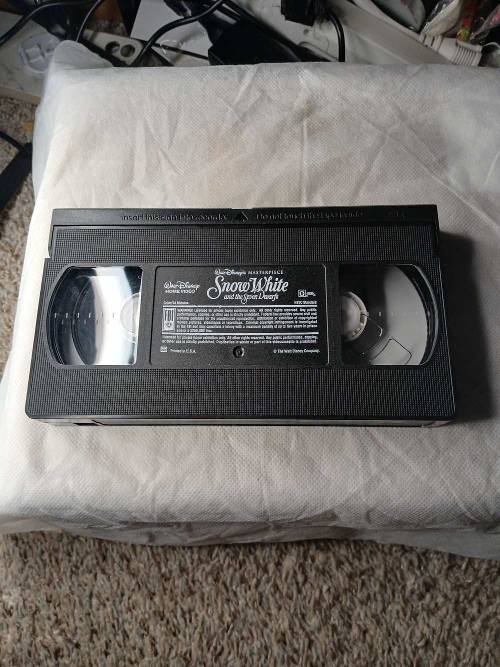 Walt Disney Snow White VHS Tape - Classic Black VHS